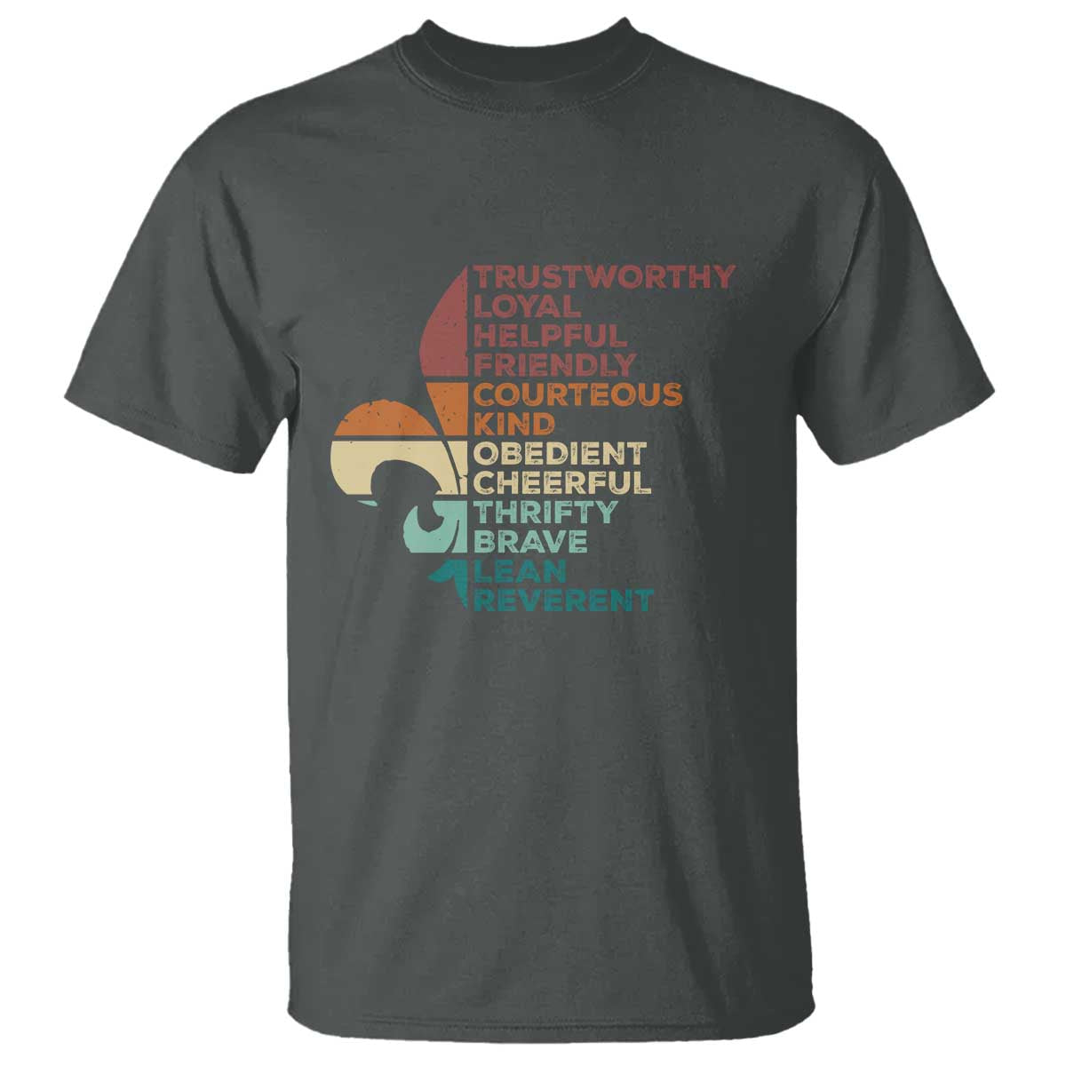 Funny Scouting Leader Law T Shirt Vintage Fleur De Lis TS11 Dark Heather Print Your Wear