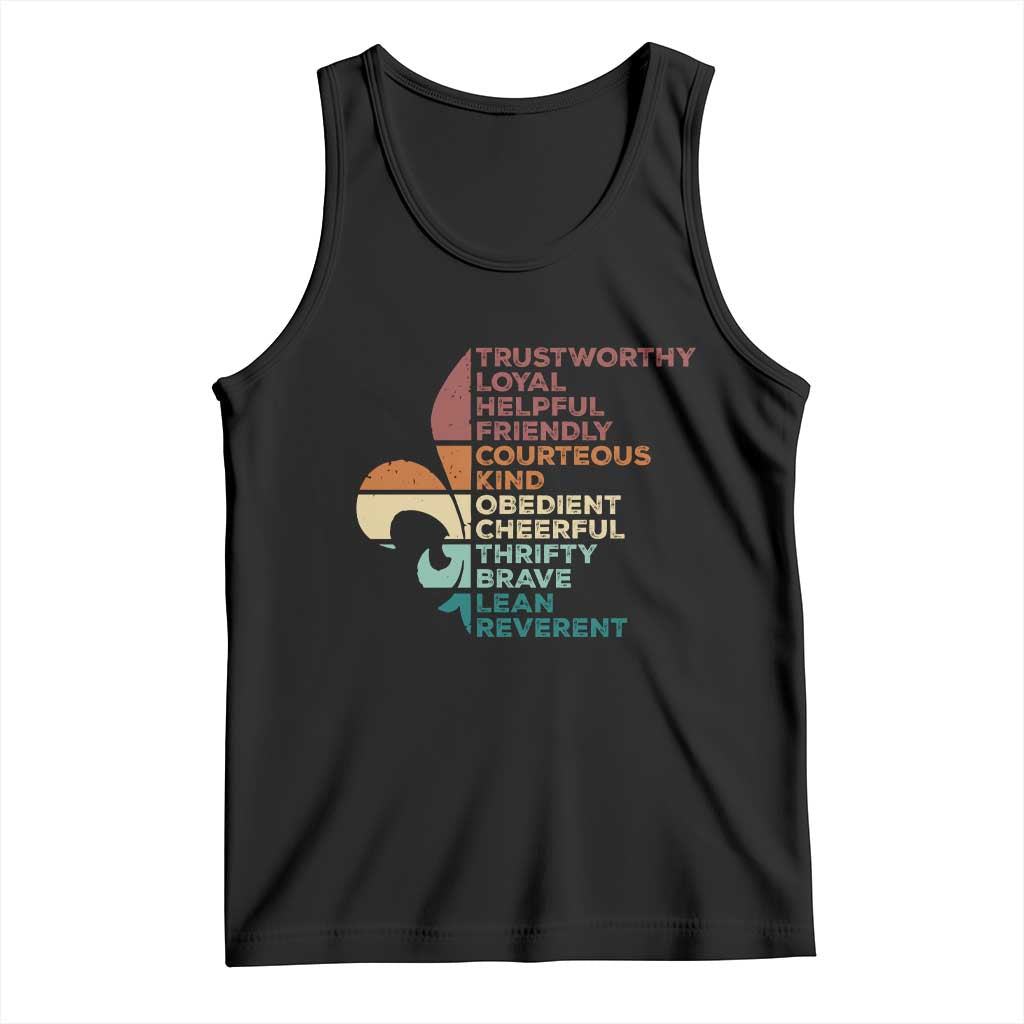 Funny Scouting Leader Law Tank Top Vintage Fleur De Lis TS11 Black Print Your Wear