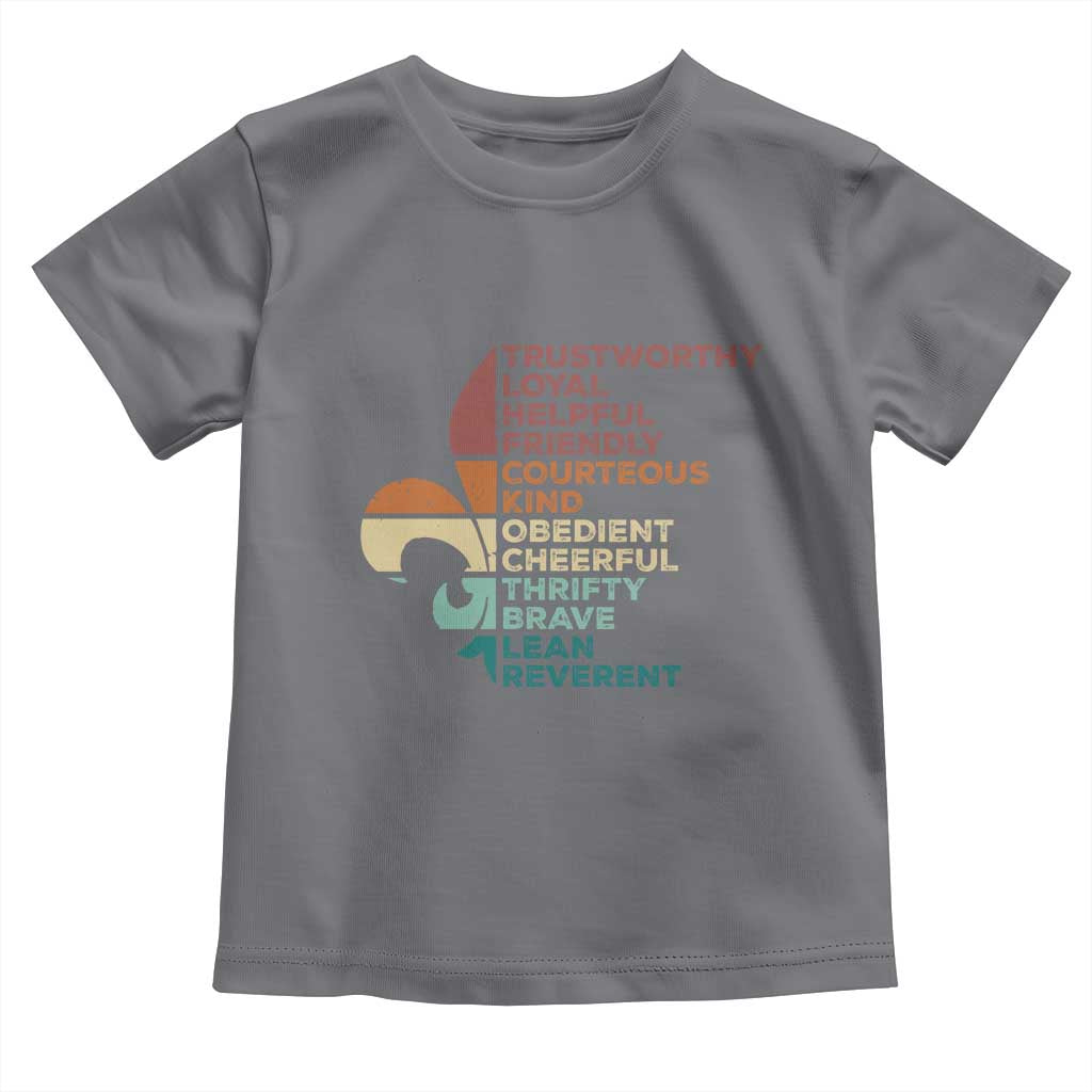 Funny Scouting Leader Law Toddler T Shirt Vintage Fleur De Lis TS11 Charcoal Print Your Wear