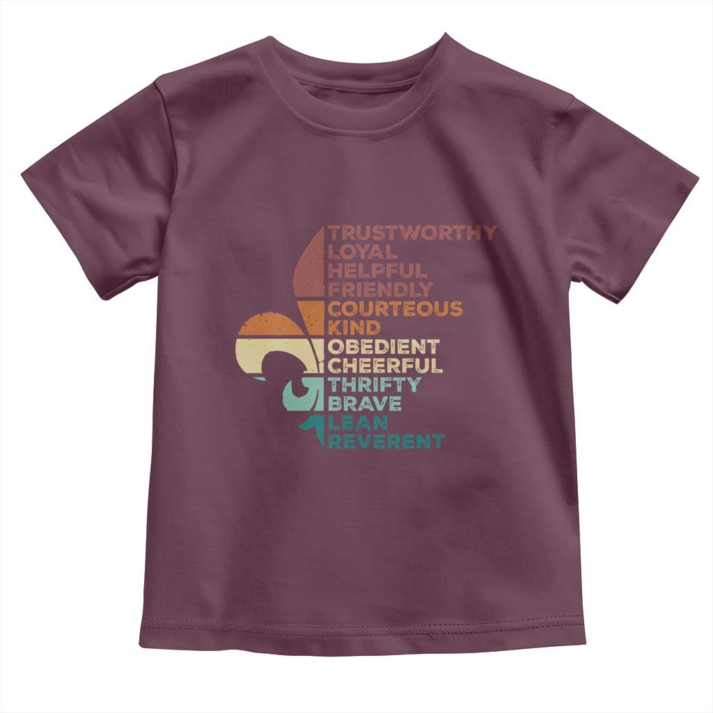 Funny Scouting Leader Law Toddler T Shirt Vintage Fleur De Lis TS11 Maroon Print Your Wear