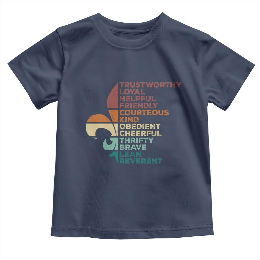 Funny Scouting Leader Law Toddler T Shirt Vintage Fleur De Lis TS11 Navy Print Your Wear
