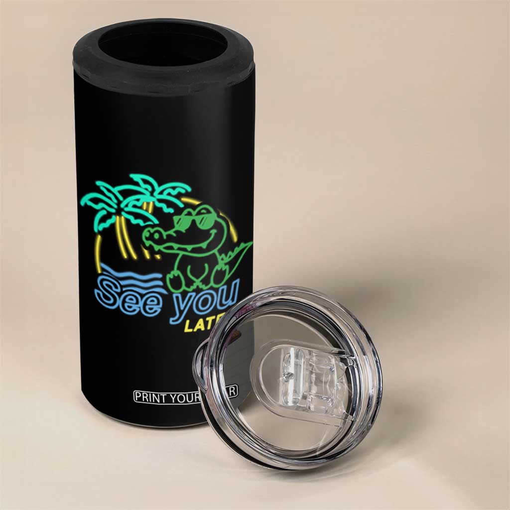 Funny See You Later Teacher Summer Alligator 4 in 1 Can Cooler Tumbler Later Gator Last Day Of School TS11 Print Your Wear