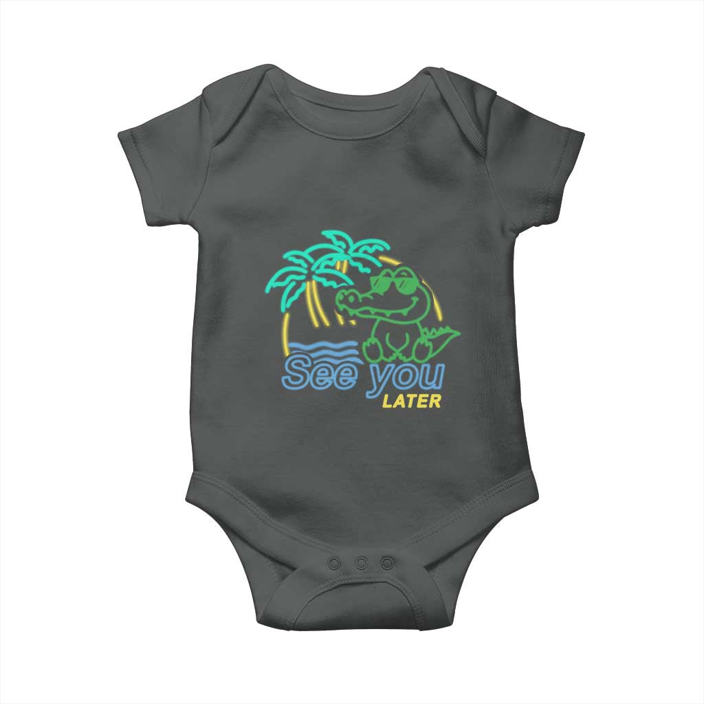 Funny See You Later Teacher Summer Alligator Baby Onesie Later Gator Last Day Of School TS11 Dark Heather Print Your Wear