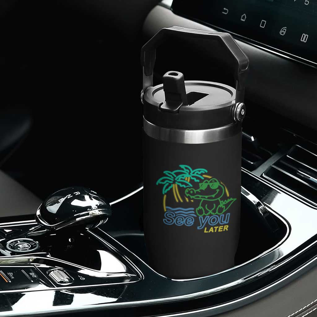 Funny See You Later Teacher Summer Alligator Flip Straw Tumbler Later Gator Last Day Of School TS11 Print Your Wear