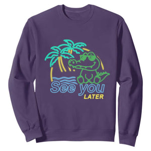 Funny See You Later Teacher Summer Alligator Sweatshirt Later Gator Last Day Of School TS11 Purple Print Your Wear