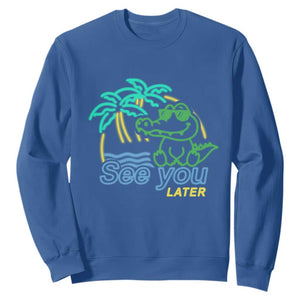 Funny See You Later Teacher Summer Alligator Sweatshirt Later Gator Last Day Of School TS11 Royal Blue Print Your Wear