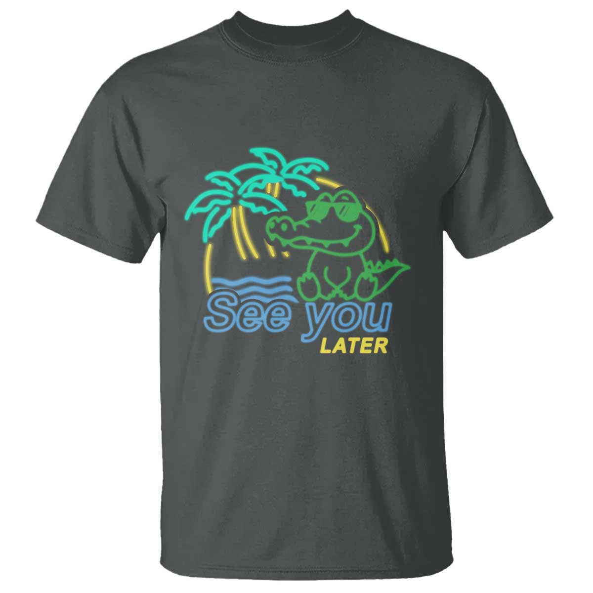 Funny See You Later Teacher Summer Alligator T Shirt Later Gator Last Day Of School TS11 Dark Heather Print Your Wear