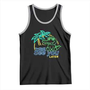 Funny See You Later Teacher Summer Alligator Tank Top Later Gator Last Day Of School TS11 Black Athletic Heather Print Your Wear