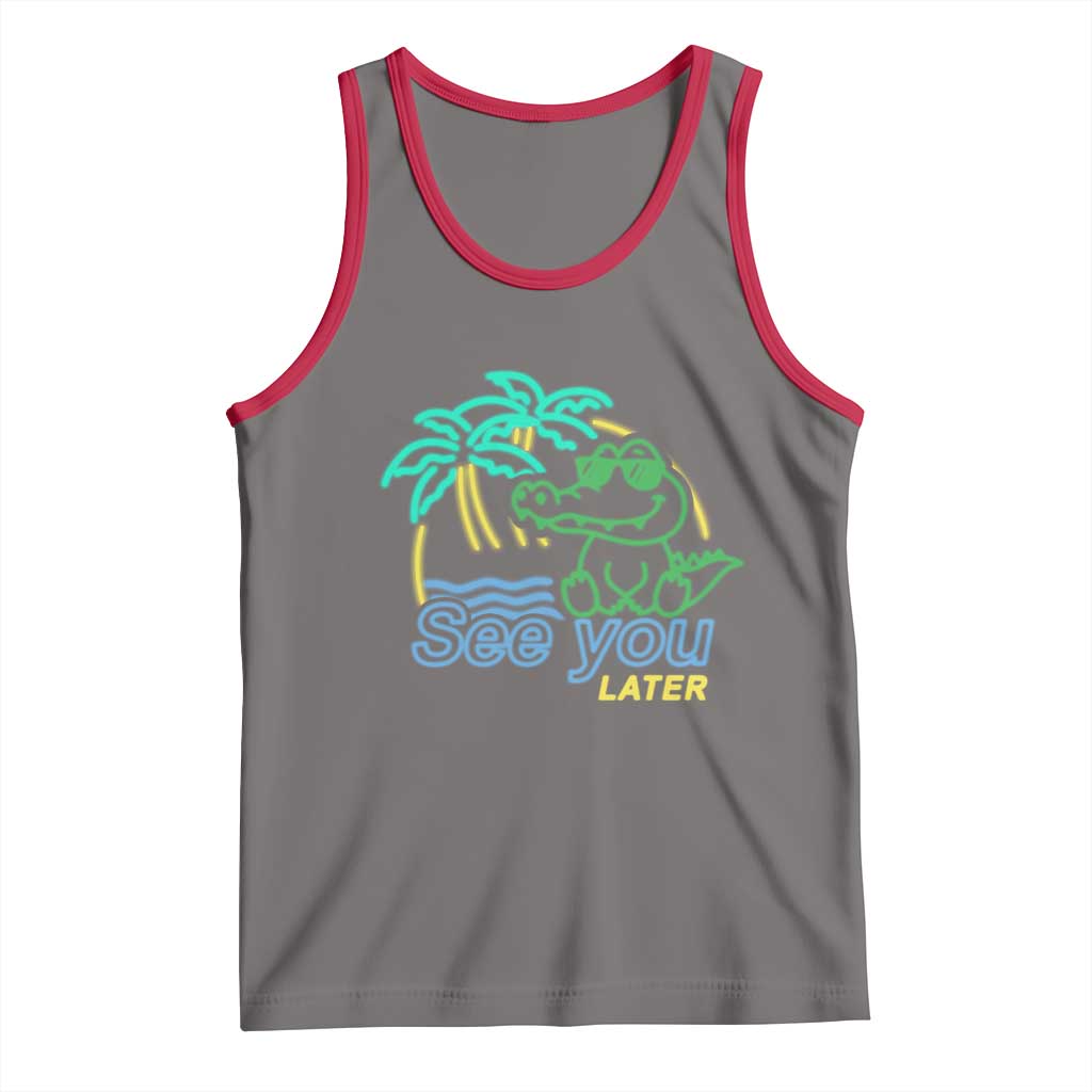 Funny See You Later Teacher Summer Alligator Tank Top Later Gator Last Day Of School TS11 Deep Heather Red Print Your Wear