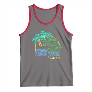 Funny See You Later Teacher Summer Alligator Tank Top Later Gator Last Day Of School TS11 Deep Heather Red Print Your Wear
