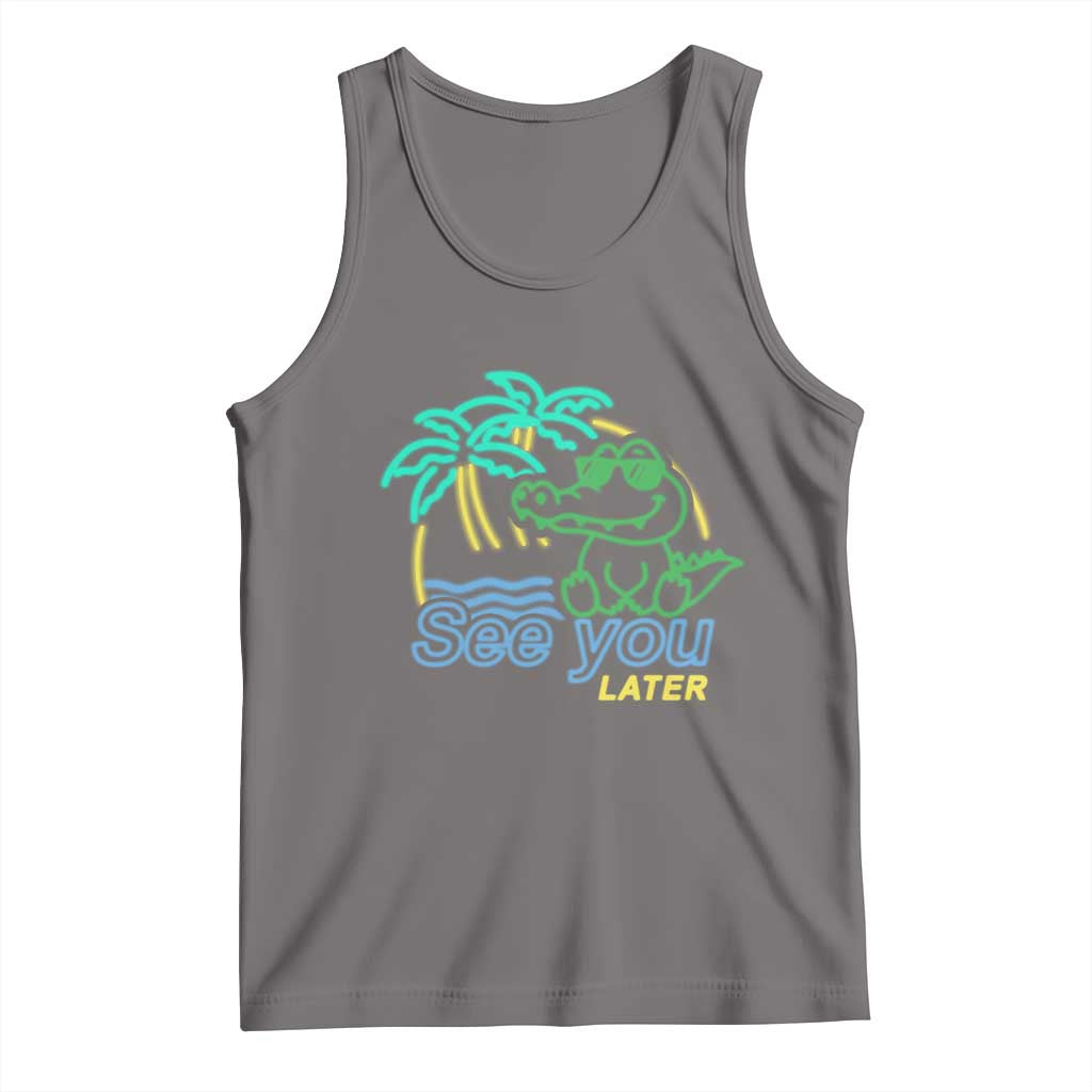 Funny See You Later Teacher Summer Alligator Tank Top Later Gator Last Day Of School TS11 Deep Heather Print Your Wear