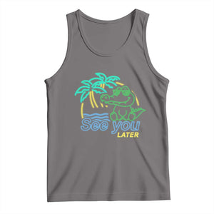 Funny See You Later Teacher Summer Alligator Tank Top Later Gator Last Day Of School TS11 Deep Heather Print Your Wear