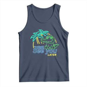 Funny See You Later Teacher Summer Alligator Tank Top Later Gator Last Day Of School TS11 Navy Print Your Wear