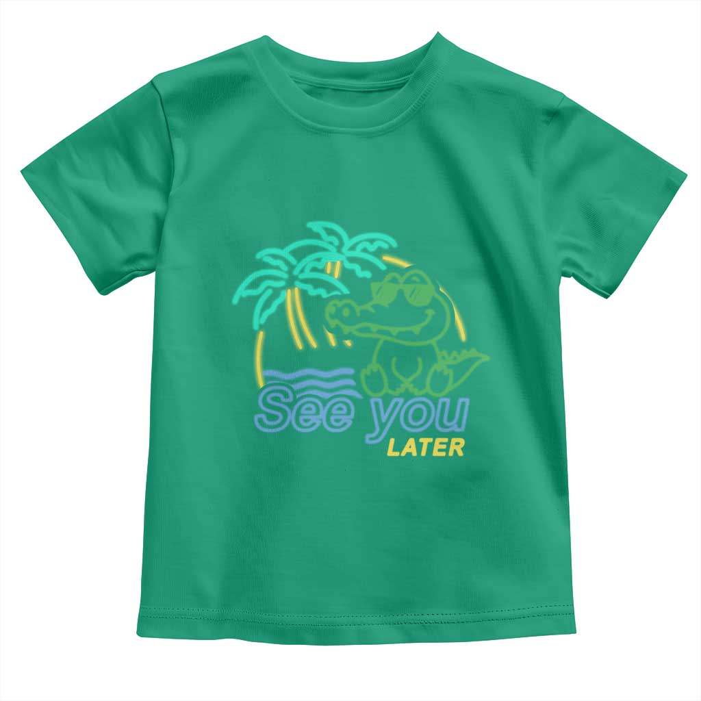 Funny See You Later Teacher Summer Alligator Toddler T Shirt Later Gator Last Day Of School TS11 Irish Green Print Your Wear