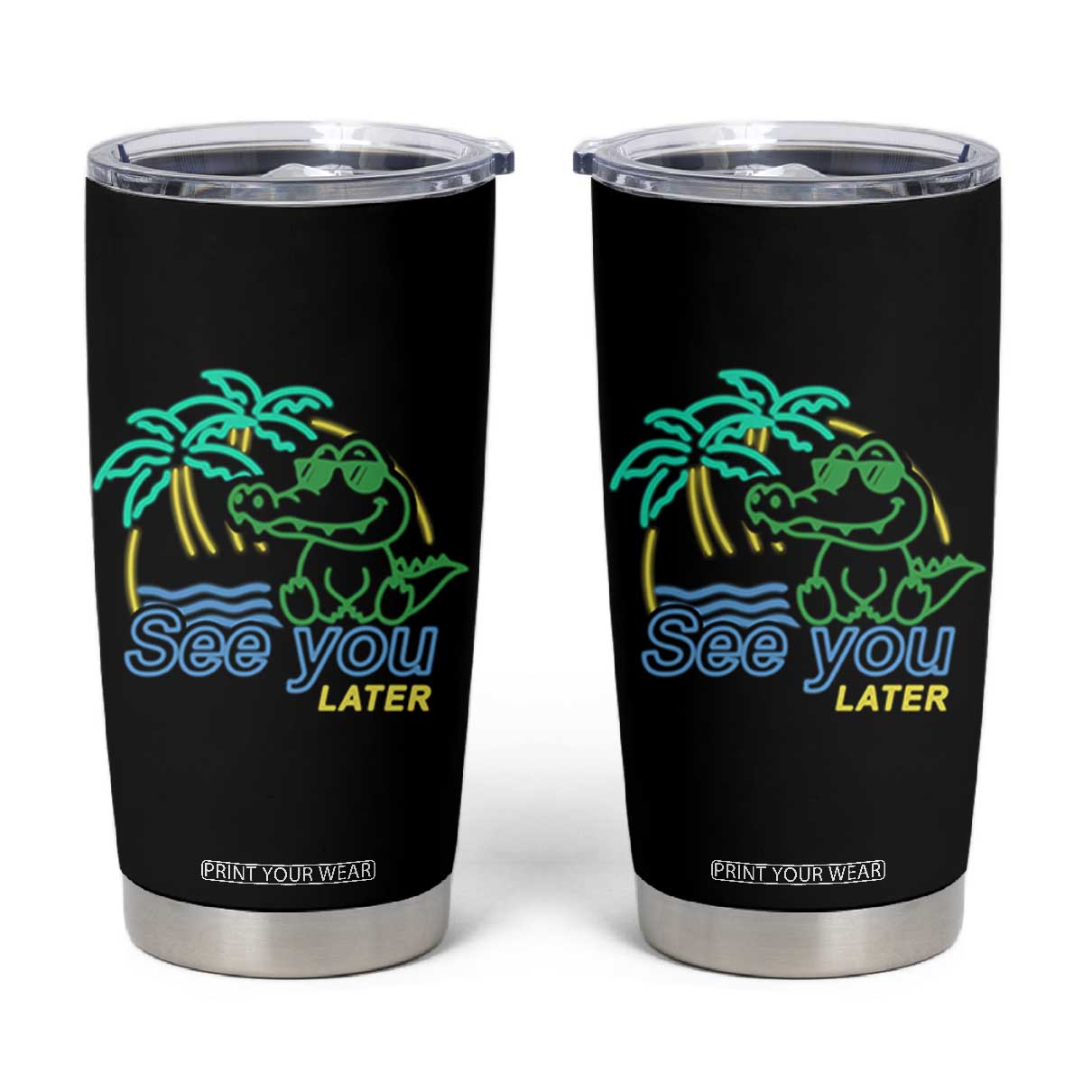 Funny See You Later Teacher Summer Alligator Tumbler Cup Later Gator Last Day Of School TS11 Black Print Your Wear