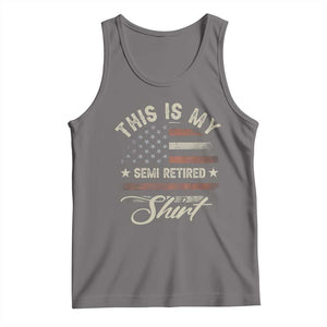 Funny Semi Retirement Tank Top This Is My Semi Retired Slogan Pun American Flag TS11 Deep Heather Print Your Wear