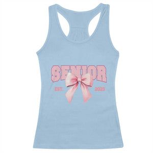 Funny Senior EST 2025 Graduation Coquette Racerback Tank Top TS11 Light Blue Print Your Wear