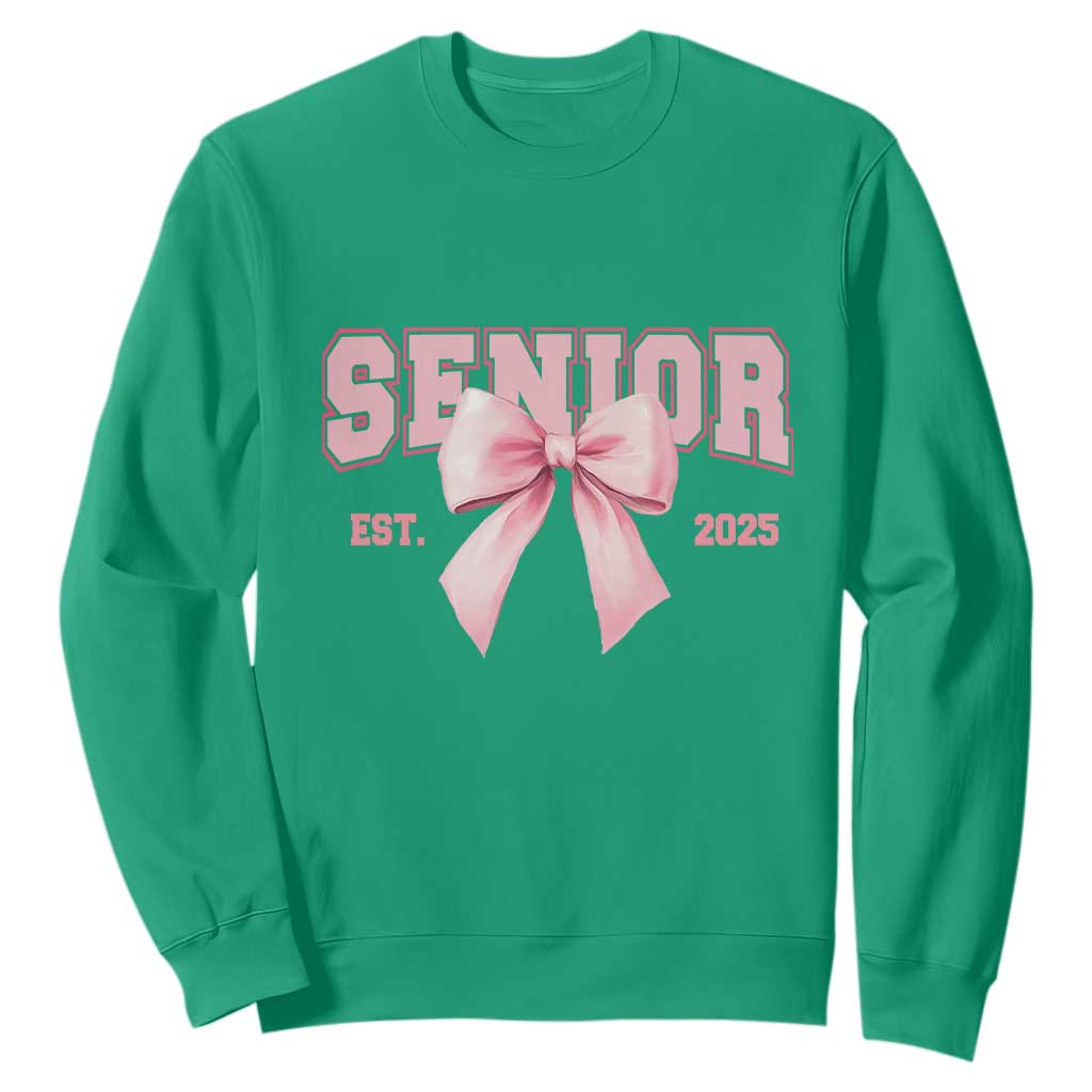 Funny Senior EST 2025 Graduation Coquette Sweatshirt TS11 Irish Green Print Your Wear