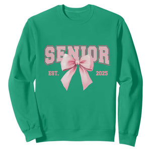 Funny Senior EST 2025 Graduation Coquette Sweatshirt TS11 Irish Green Print Your Wear