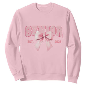 Funny Senior EST 2025 Graduation Coquette Sweatshirt TS11 Light Pink Print Your Wear