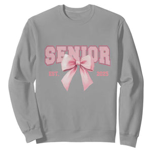 Funny Senior EST 2025 Graduation Coquette Sweatshirt TS11 Sport Gray Print Your Wear