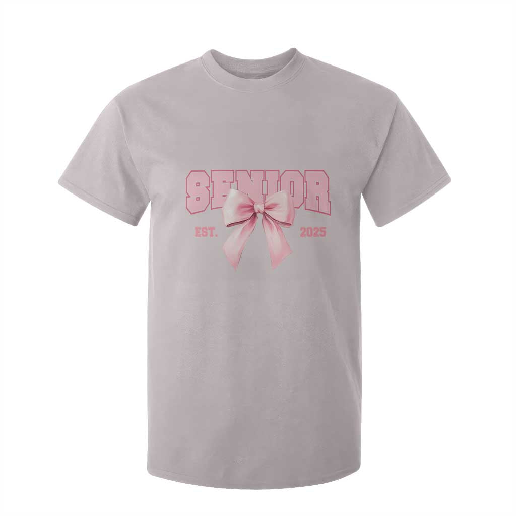 Funny Senior EST 2025 Graduation Coquette T Shirt For Kid TS11 Ice Gray Print Your Wear