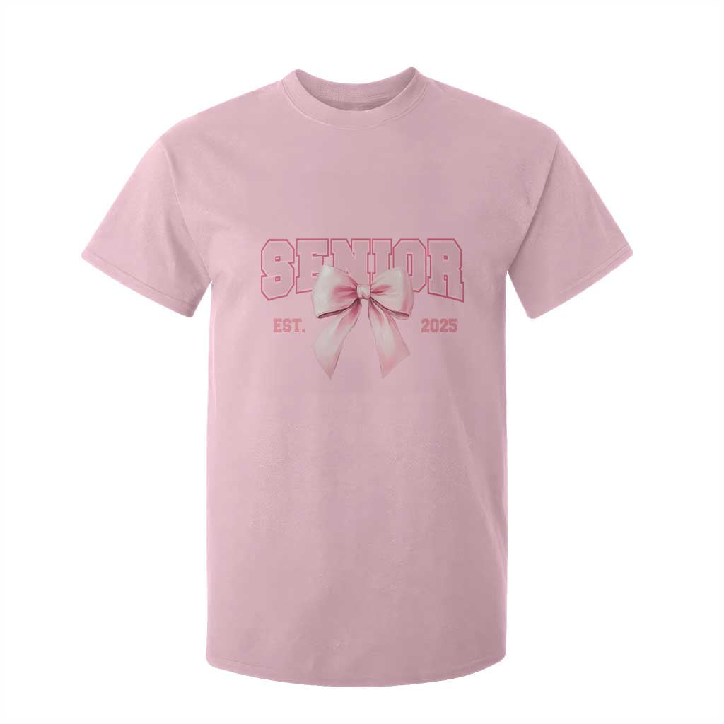 Funny Senior EST 2025 Graduation Coquette T Shirt For Kid TS11 Light Pink Print Your Wear