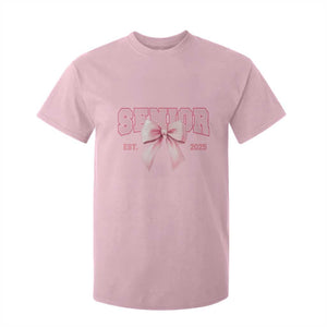 Funny Senior EST 2025 Graduation Coquette T Shirt For Kid TS11 Light Pink Print Your Wear