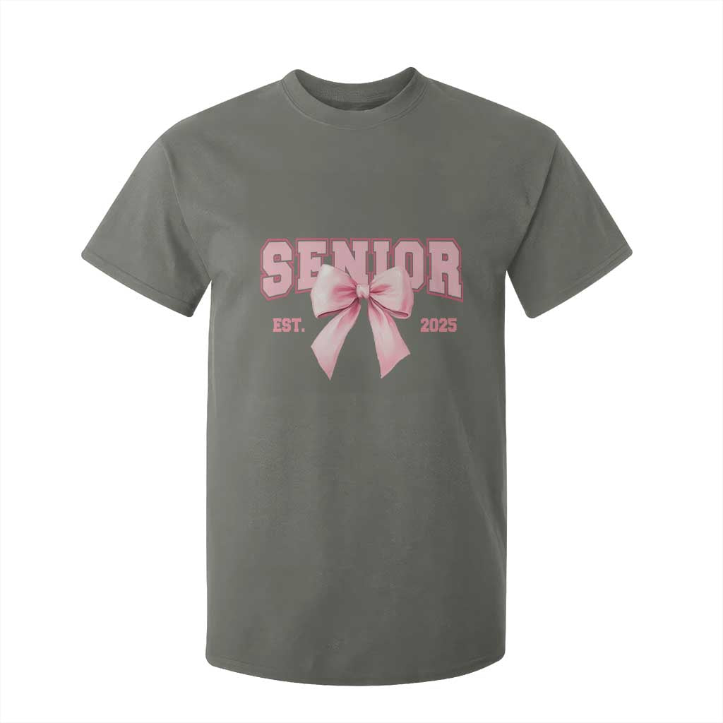 Funny Senior EST 2025 Graduation Coquette T Shirt For Kid TS11 Military Green Print Your Wear