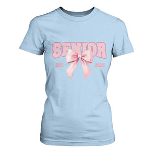 Funny Senior EST 2025 Graduation Coquette T Shirt For Women TS11 Light Blue Print Your Wear