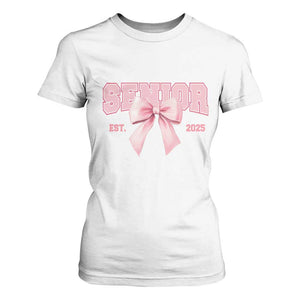 Funny Senior EST 2025 Graduation Coquette T Shirt For Women TS11 White Print Your Wear