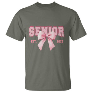 Funny Senior EST 2025 Graduation Coquette T Shirt TS11 Military Green Print Your Wear
