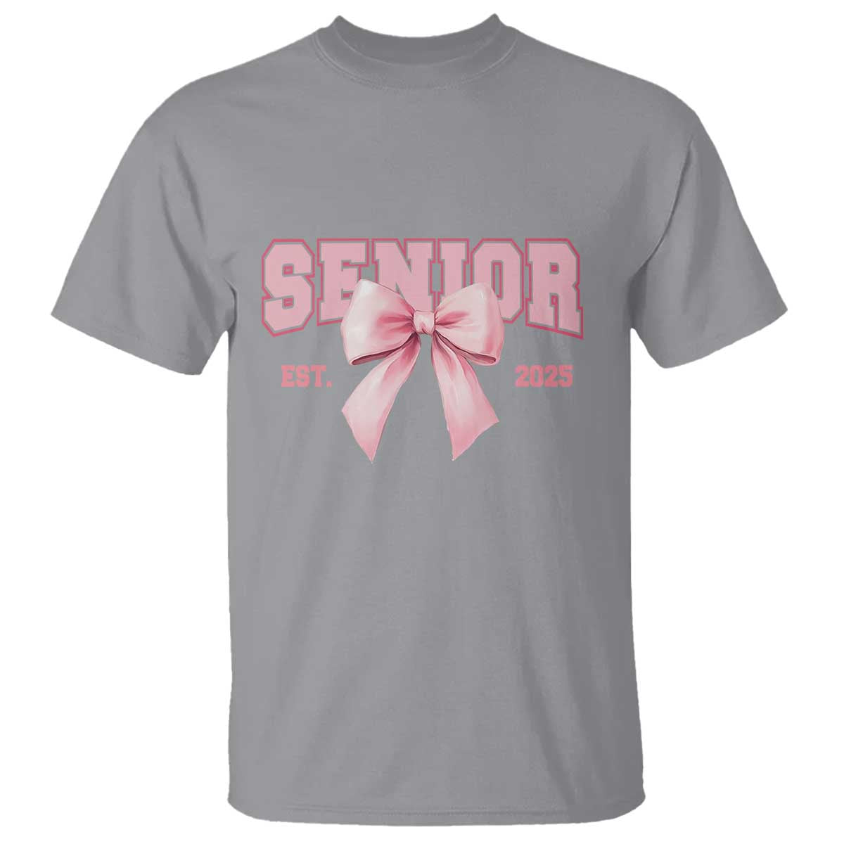 Funny Senior EST 2025 Graduation Coquette T Shirt TS11 Sport Gray Print Your Wear