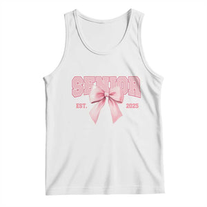Funny Senior EST 2025 Graduation Coquette Tank Top TS11 White Print Your Wear