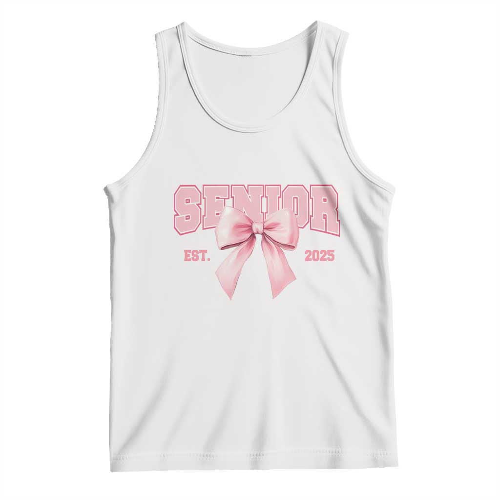 Funny Senior EST 2025 Graduation Coquette Tank Top TS11 White Print Your Wear