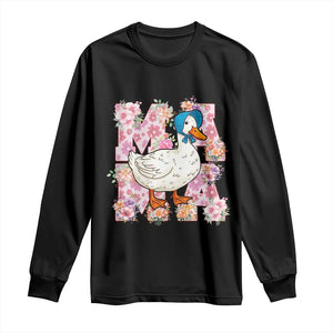 Funny Silly Mama Goose Long Sleeve Shirt Boho Flower Mother's Day TS11 Black Print Your Wear