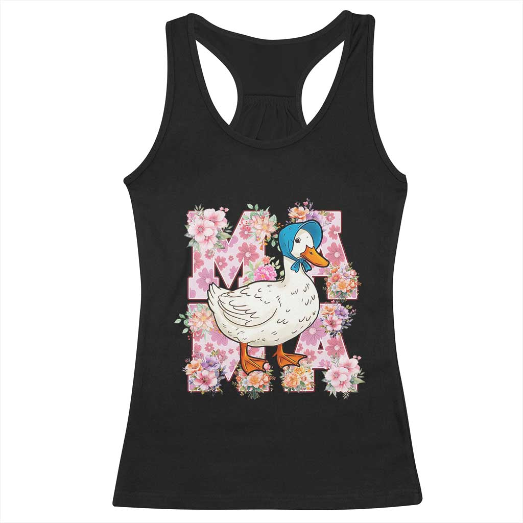 Funny Silly Mama Goose Racerback Tank Top Boho Flower Mother's Day TS11 Black Print Your Wear