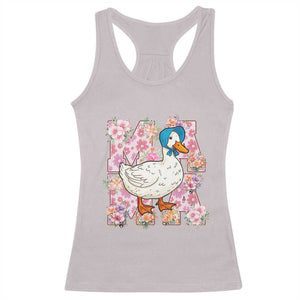 Funny Silly Mama Goose Racerback Tank Top Boho Flower Mother's Day TS11 Ice Gray Print Your Wear