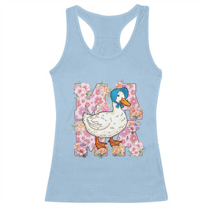 Funny Silly Mama Goose Racerback Tank Top Boho Flower Mother's Day TS11 Light Blue Print Your Wear
