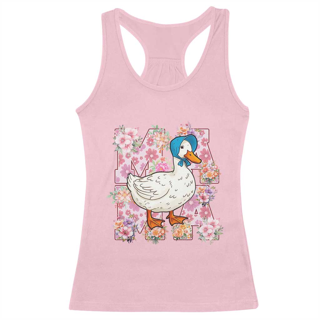 Funny Silly Mama Goose Racerback Tank Top Boho Flower Mother's Day TS11 Light Pink Print Your Wear