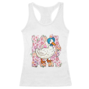 Funny Silly Mama Goose Racerback Tank Top Boho Flower Mother's Day TS11 White Print Your Wear