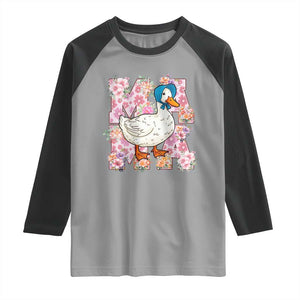Funny Silly Mama Goose Raglan Shirt Boho Flower Mother's Day TS11 Sport Gray Black Print Your Wear
