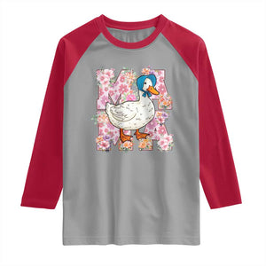Funny Silly Mama Goose Raglan Shirt Boho Flower Mother's Day TS11 Sport Gray Red Print Your Wear