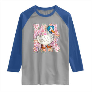 Funny Silly Mama Goose Raglan Shirt Boho Flower Mother's Day TS11 Sport Gray Royal Print Your Wear