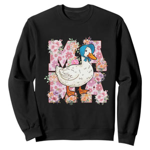 Funny Silly Mama Goose Sweatshirt Boho Flower Mother's Day TS11 Black Print Your Wear