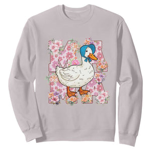 Funny Silly Mama Goose Sweatshirt Boho Flower Mother's Day TS11 Ice Gray Print Your Wear