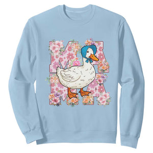Funny Silly Mama Goose Sweatshirt Boho Flower Mother's Day TS11 Light Blue Print Your Wear