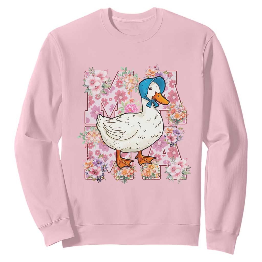Funny Silly Mama Goose Sweatshirt Boho Flower Mother's Day TS11 Light Pink Print Your Wear