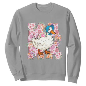 Funny Silly Mama Goose Sweatshirt Boho Flower Mother's Day TS11 Sport Gray Print Your Wear