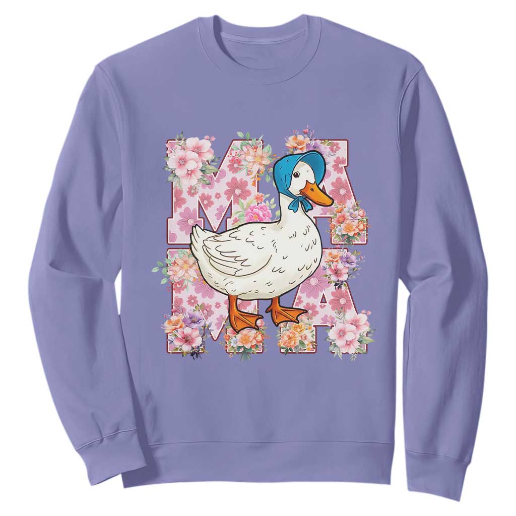 Funny Silly Mama Goose Sweatshirt Boho Flower Mother's Day TS11 Violet Print Your Wear